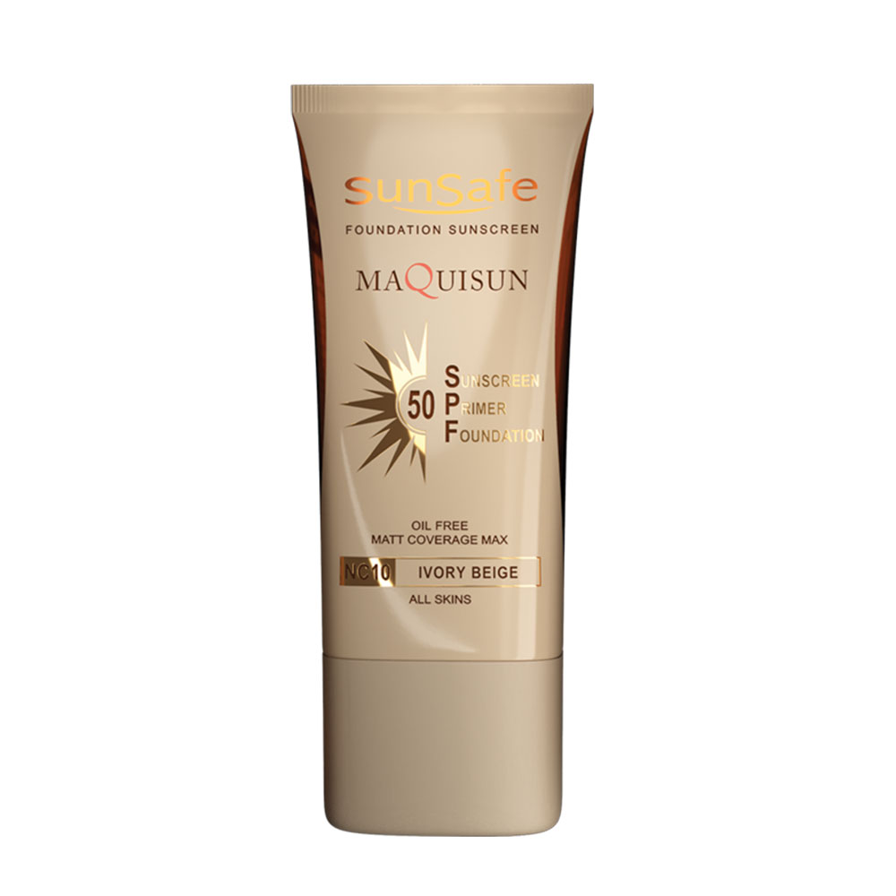 ضد آفتاب کرم پودری و پرایمری مکیسان 50 SPF سان سیف
Foundation Sunscreen MAQUISUN