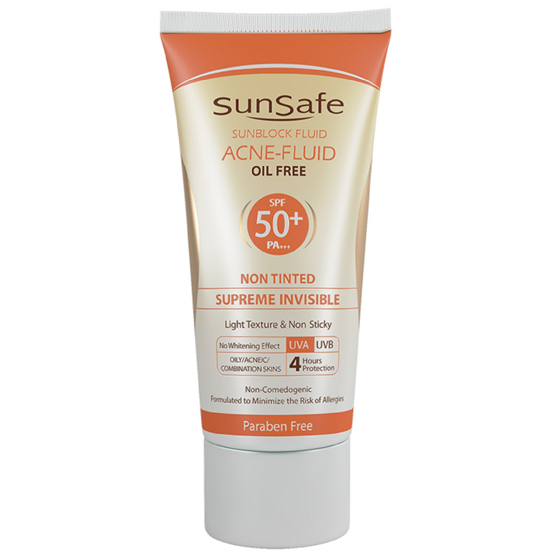 فلوئید ضد آفتاب فاقد چربی + 50 SPF سان سیف
Sunblock Fluid ACNE-FLUID